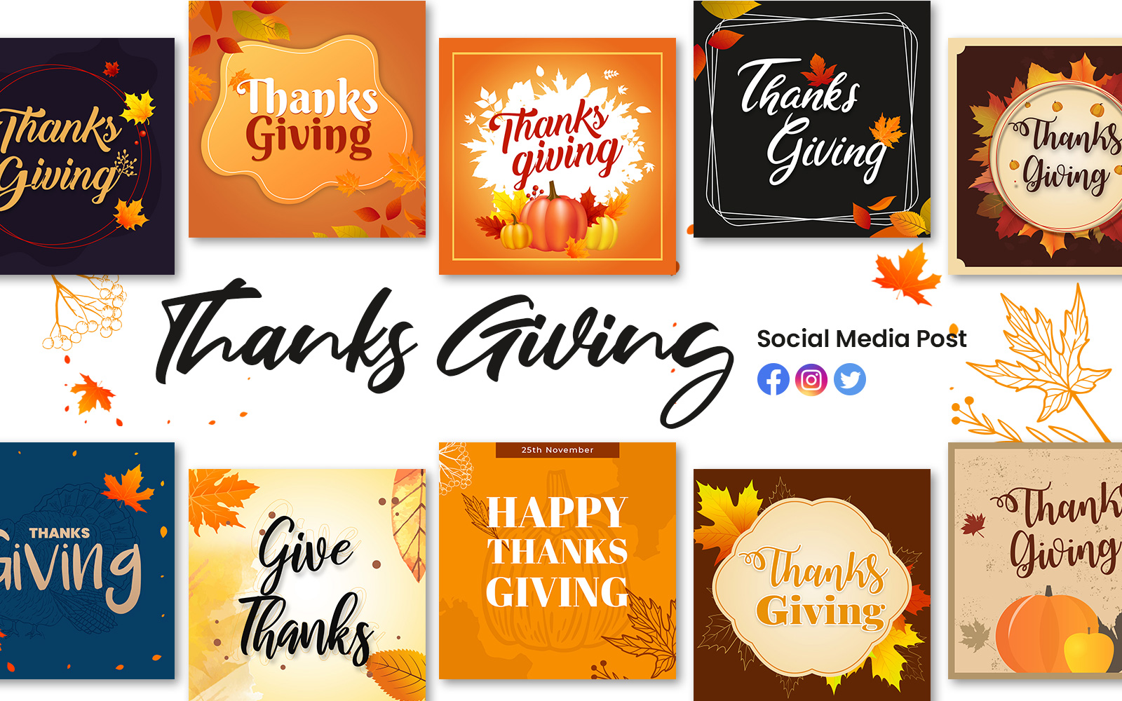 Thanksgiving Day Social Media Templates