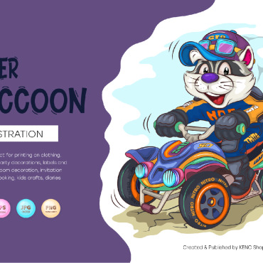 Raccoon Racer Vectors Templates 232621