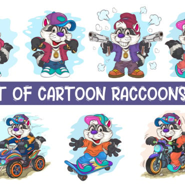 Character Raccoon Vectors Templates 232628