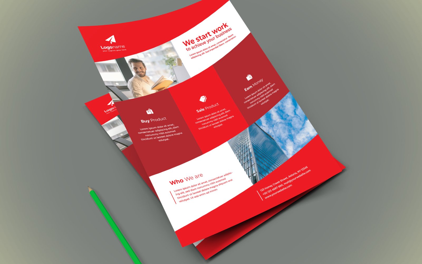 Corporate Business Flyer Red Template