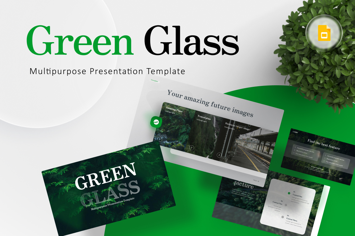 Green Glass Multipurpose Professional Google Slides Template