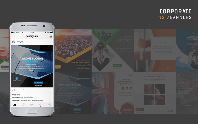 InstaBusiness - 10 Instagram Banner Templates for Companies