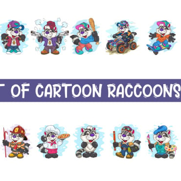 Character Raccoon Vectors Templates 232821