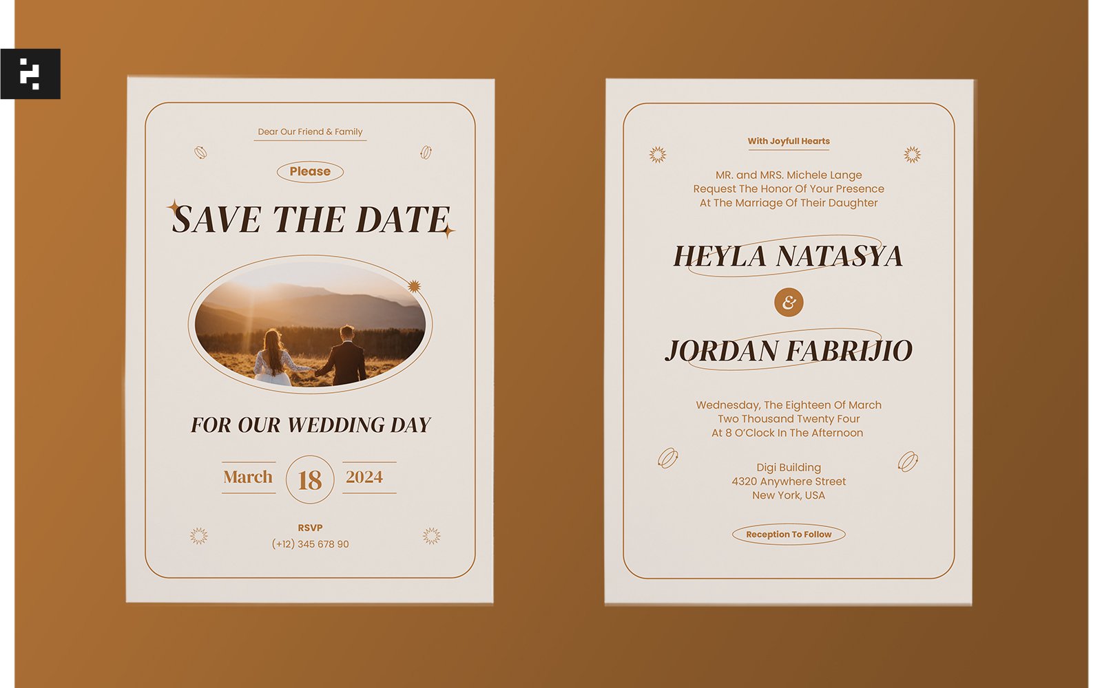 Aesthetic Wedding Invitation Template