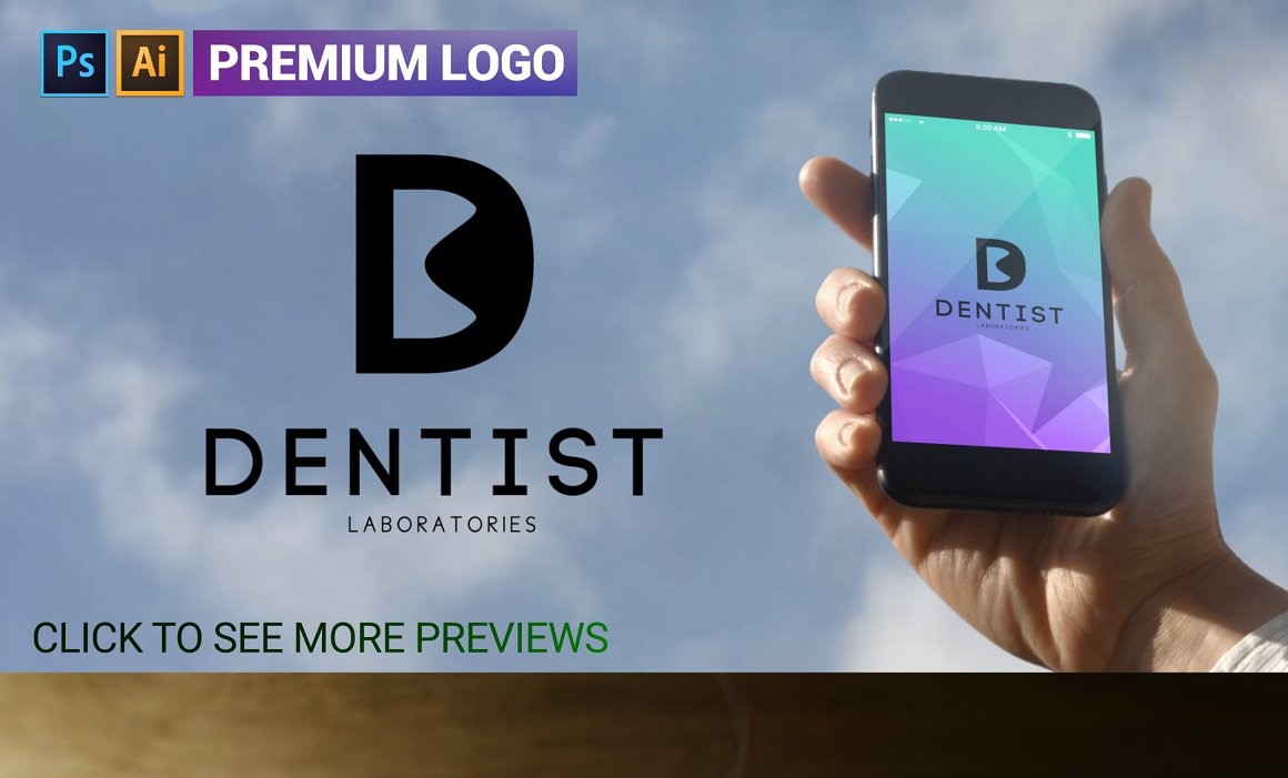 Premium D Letter DENTIST Logo Template