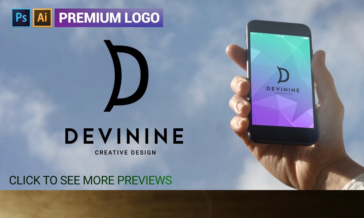 Premium D Letter DEVININE Logo Template
