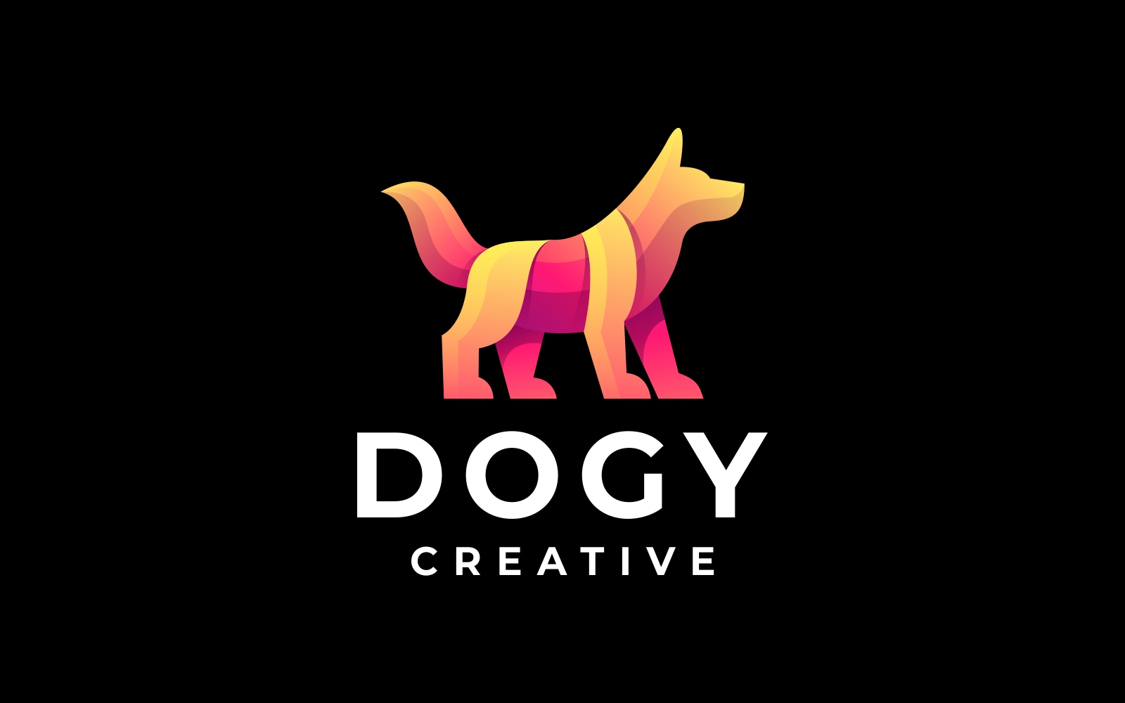 Dog Gradient Colorful Logo Design