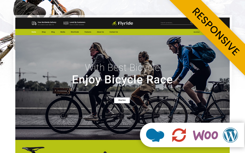 Flyride - Bicycle Store Single Product WooCommerce Responsive Theme