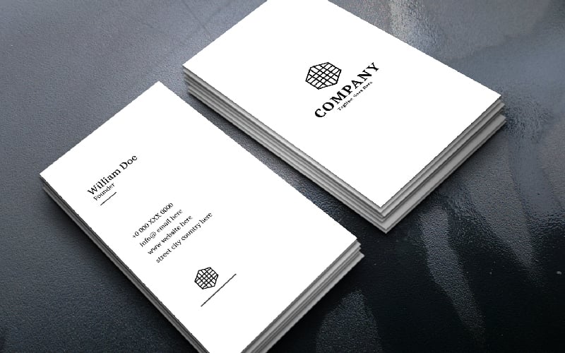 Minimal Corporate Vertical Business Card