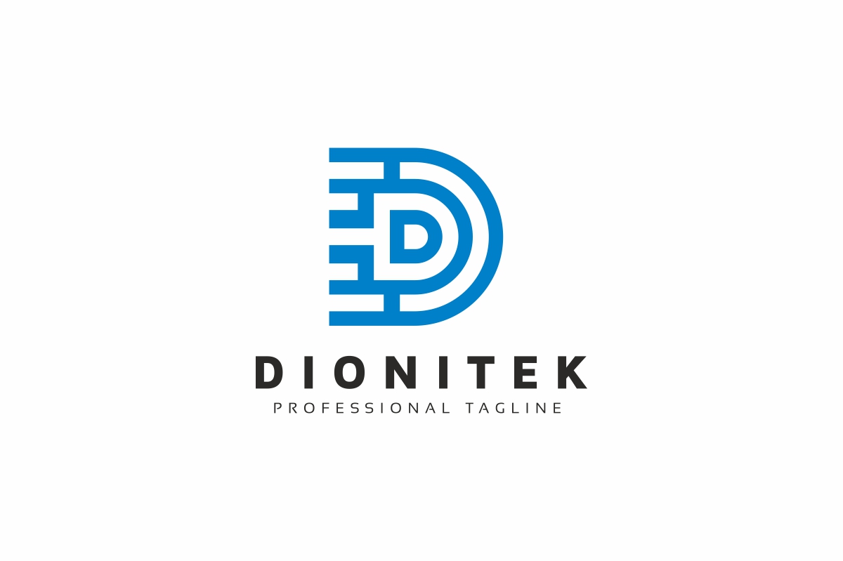 Dionitek D Letter Tech Logo Template