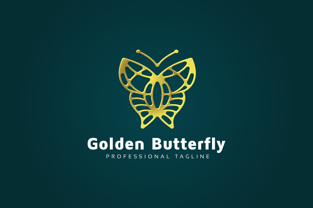 Golden Butterfly Logo Template
