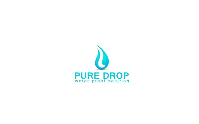 Pure Water Drop Logo Design Template