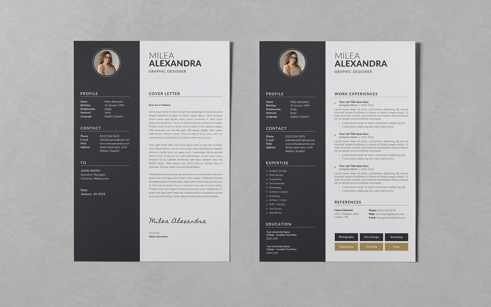 Clean Resume CV Set Bundle Templates