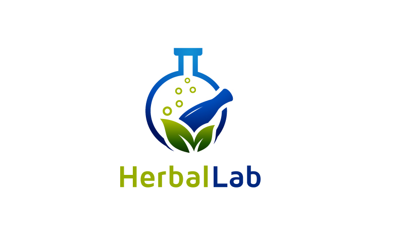 Herbal Laboratory Logo Design Template