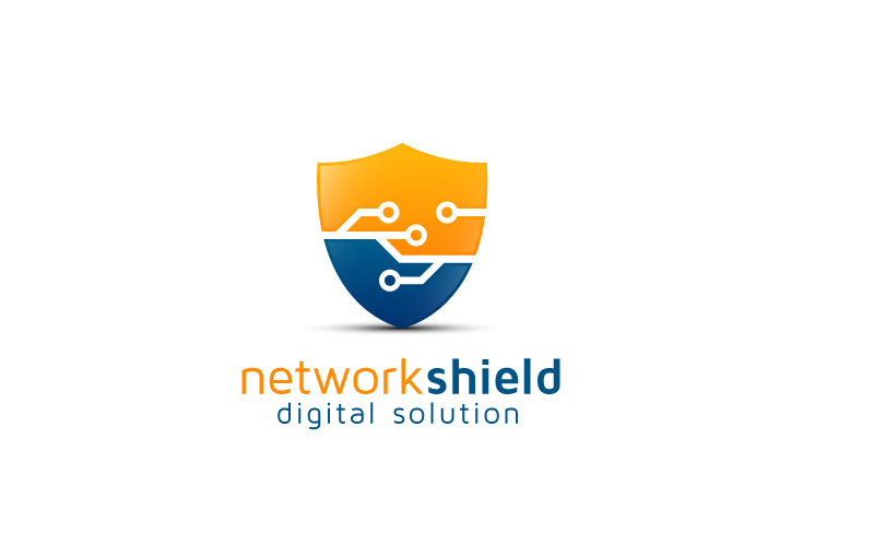 Digital Shield Logo Design Template