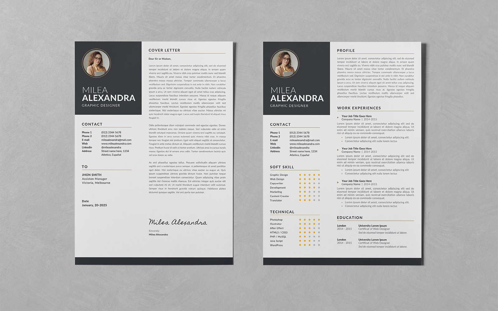 Minimalist Resume CV Set Bundle Templates