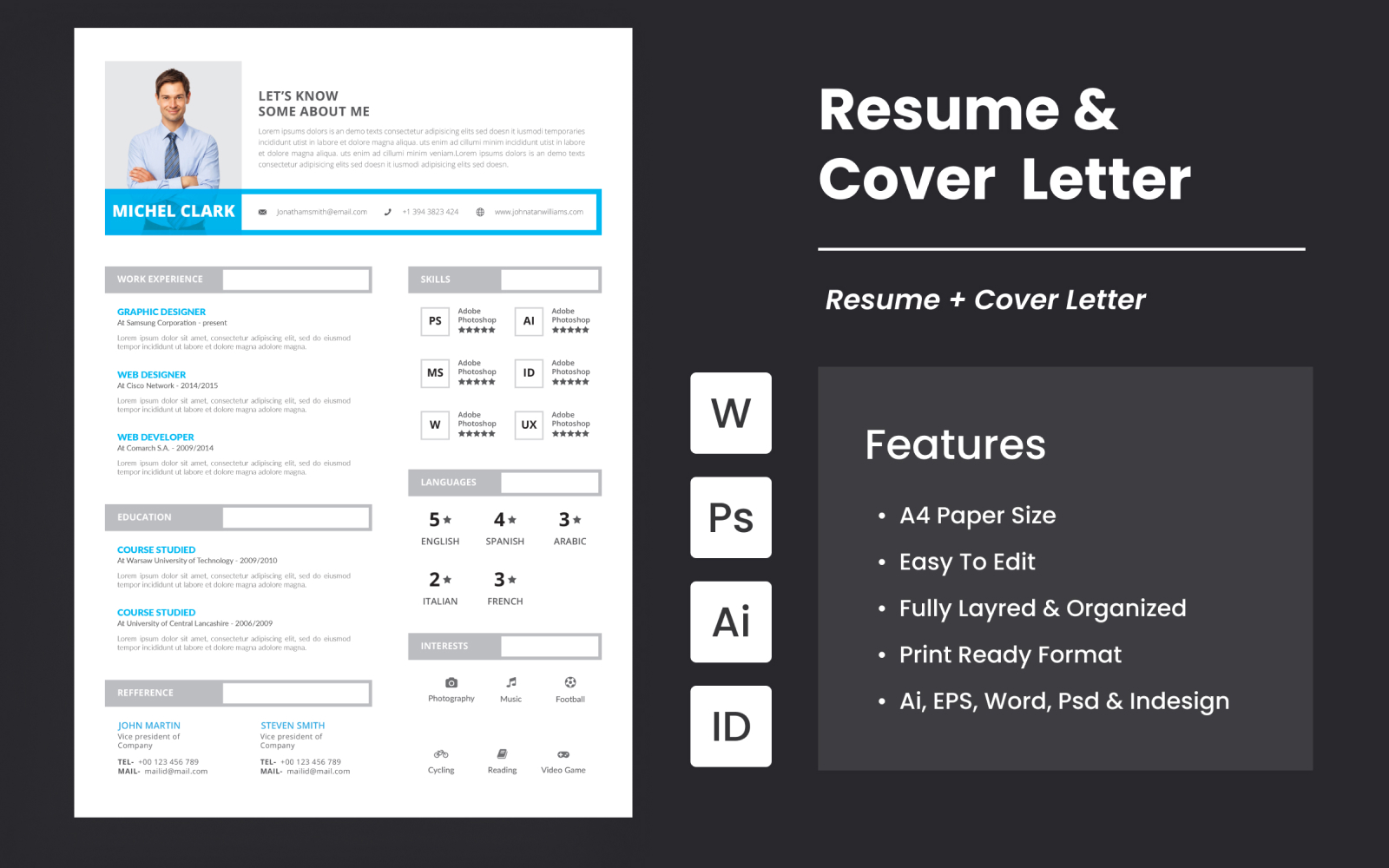 Creative Resume And Cover Letter Template