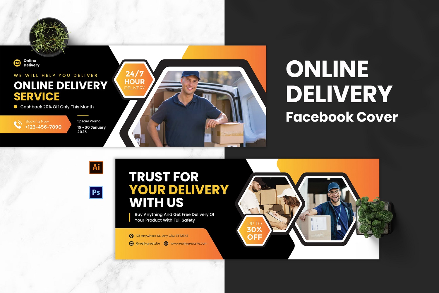 Online Delivery Facebook Cover