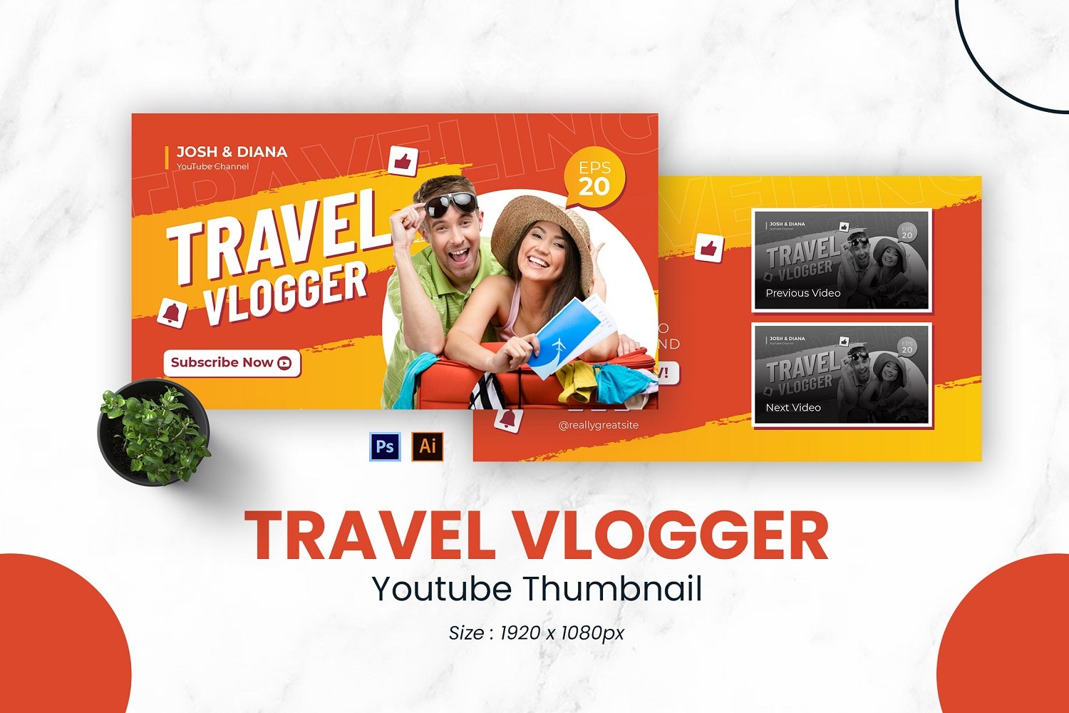 Travel Vlogger Youtube Thumbnail