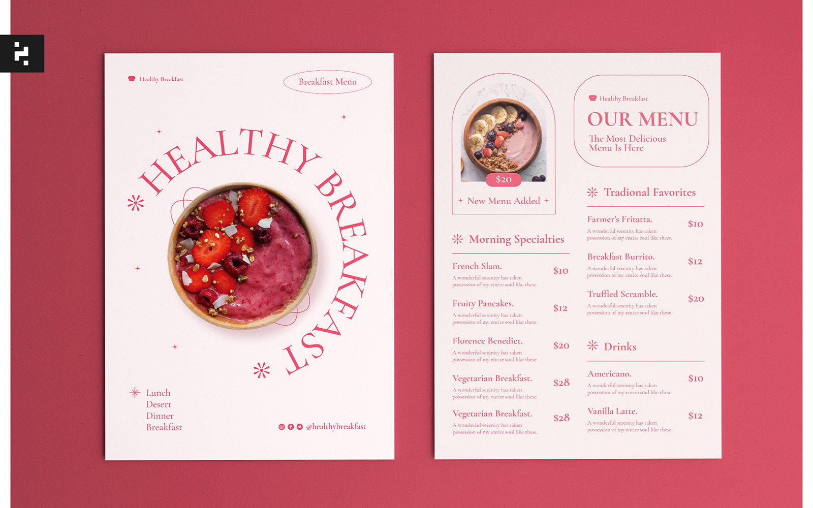 Minimal Sweet Cafe Menu Template