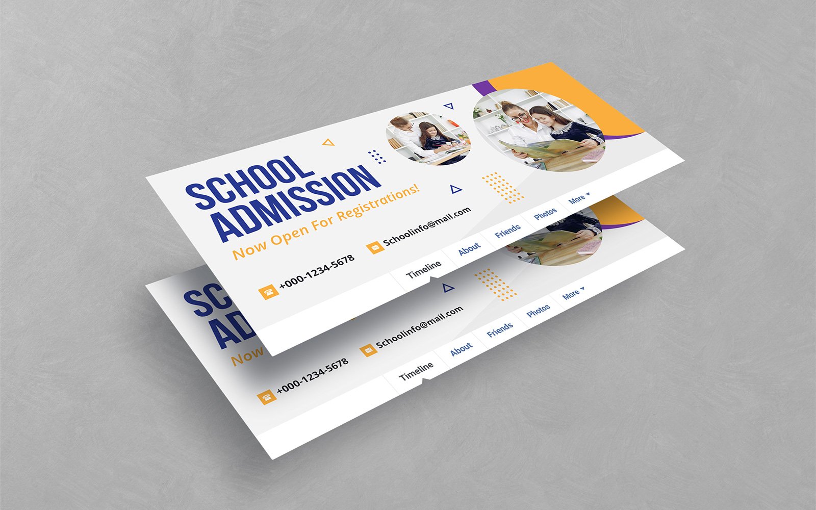 School Admission Facebook Cover Templates