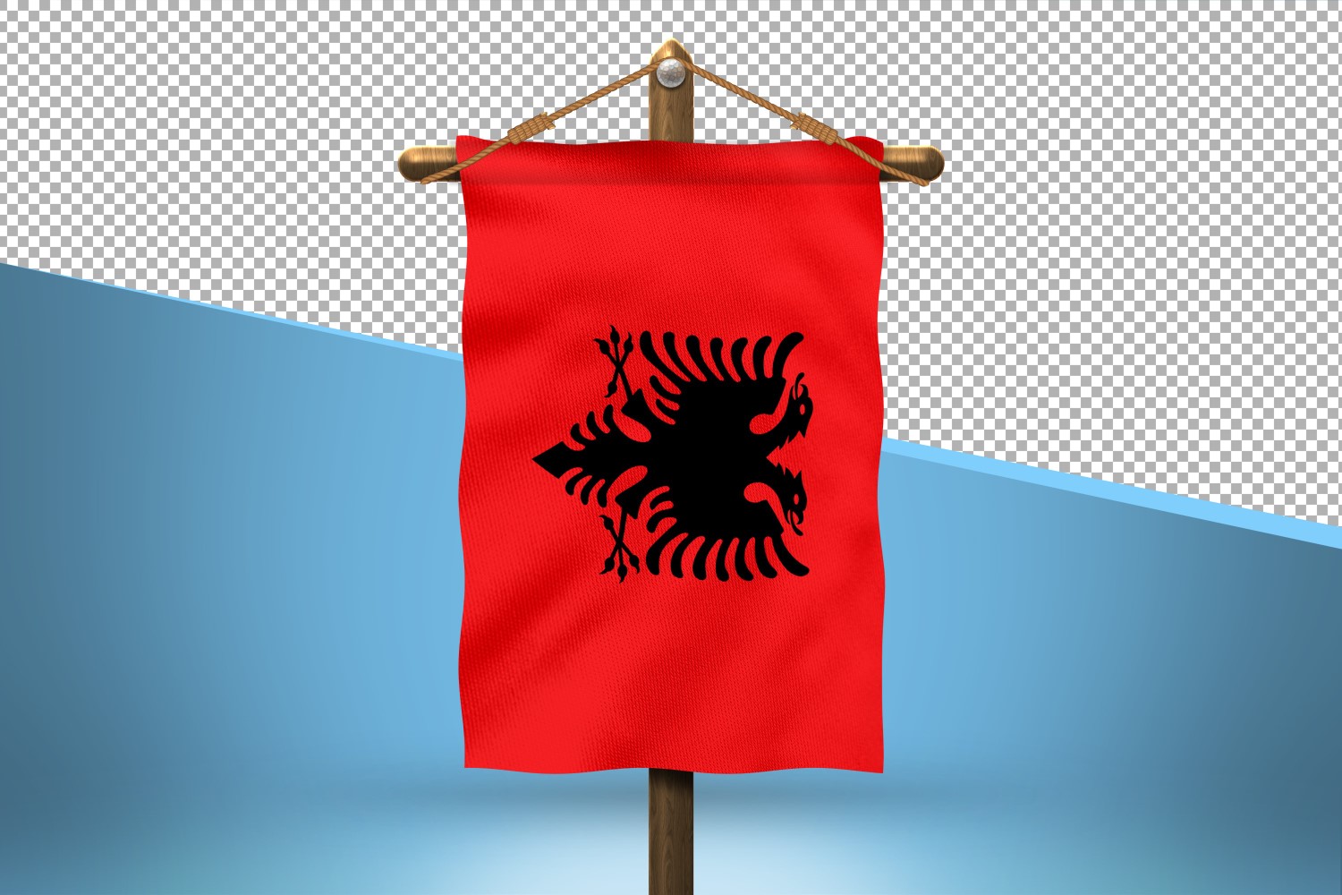 Albania Hang Flag Design Background