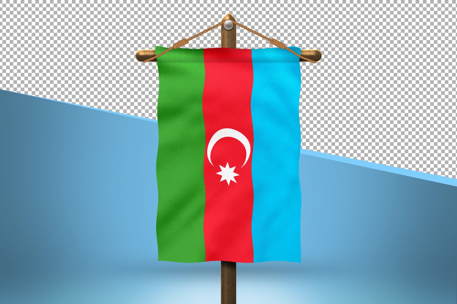 Azerbaijan Hang Flag Design Background