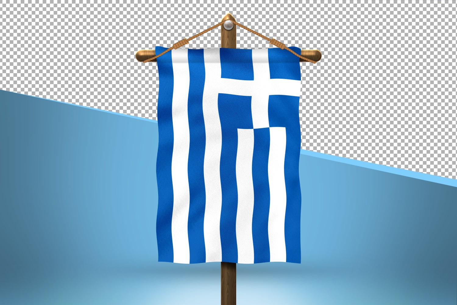 Greece Hang Flag Design Background