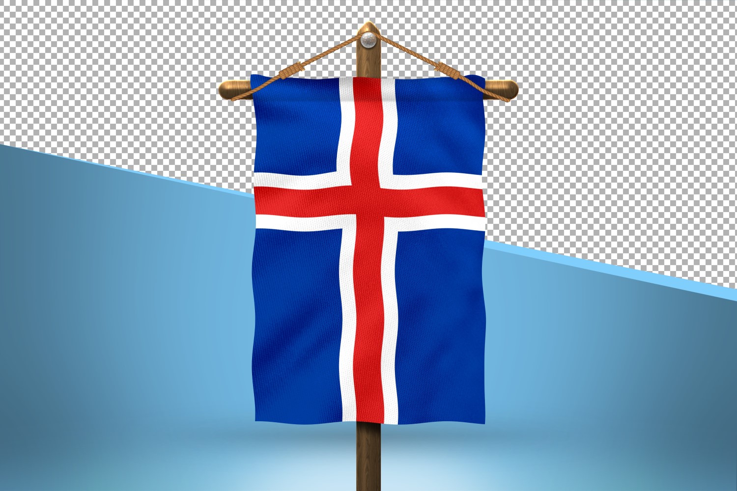 Iceland Hang Flag Design Background