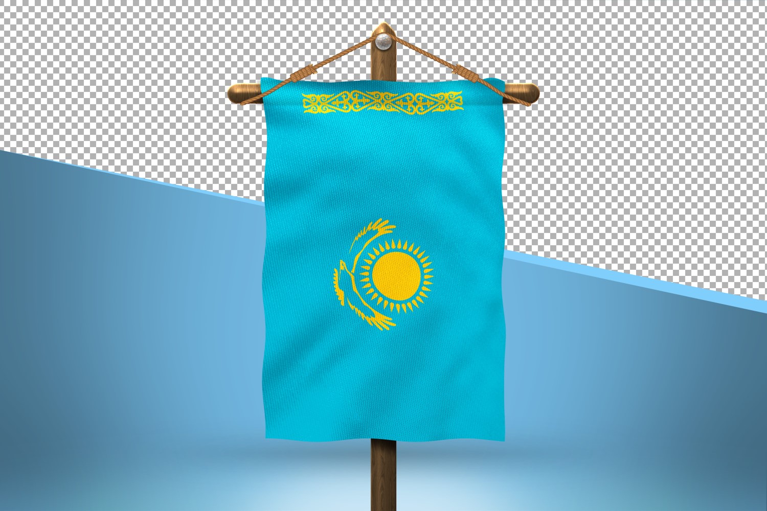 Kazakhstan Hang Flag Design Background