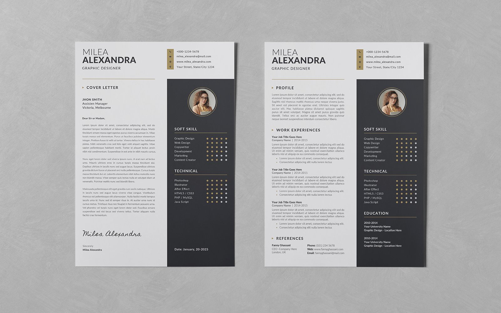 Minimalist Resume CV Set Design Templates