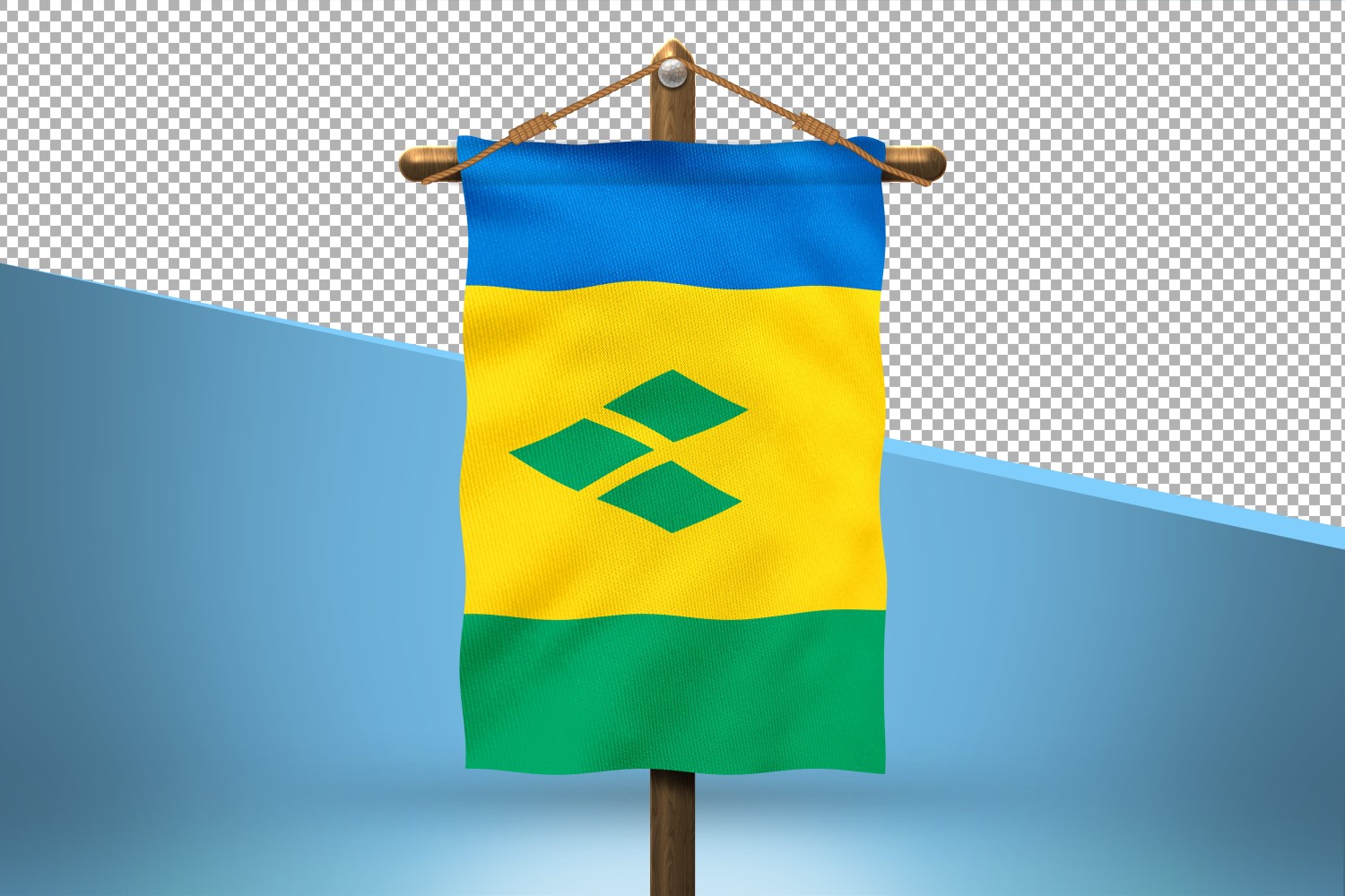 Saint Lucia Hang Flag Design Background