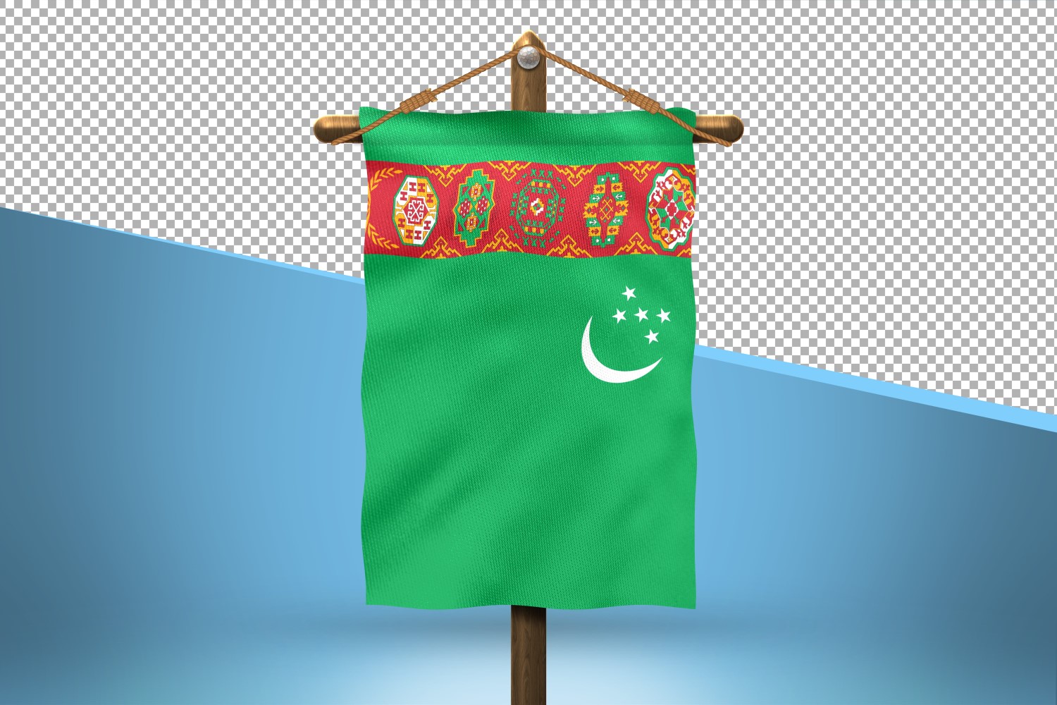 Turkmenistan Hang Flag Design Background