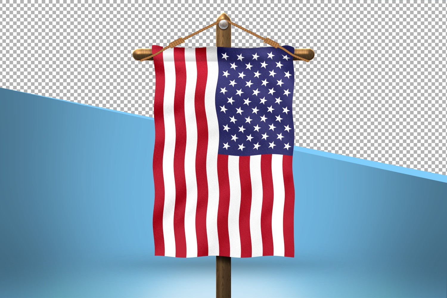United Sate Of America Hang Flag Design Background