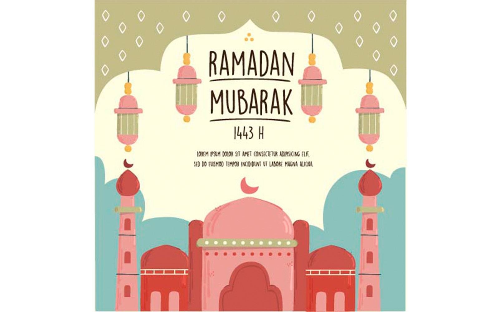 Ramadan Mubarak 2022 Illustration