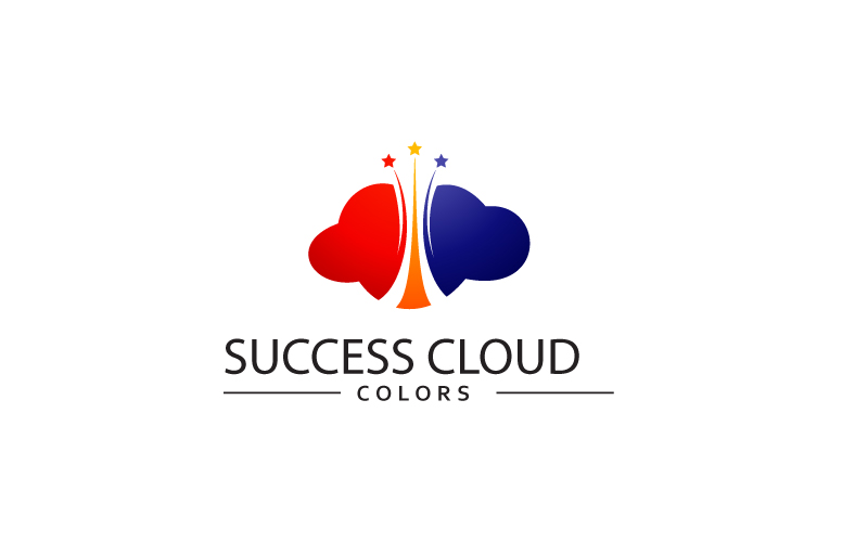 Cloud Color Logo Design Template