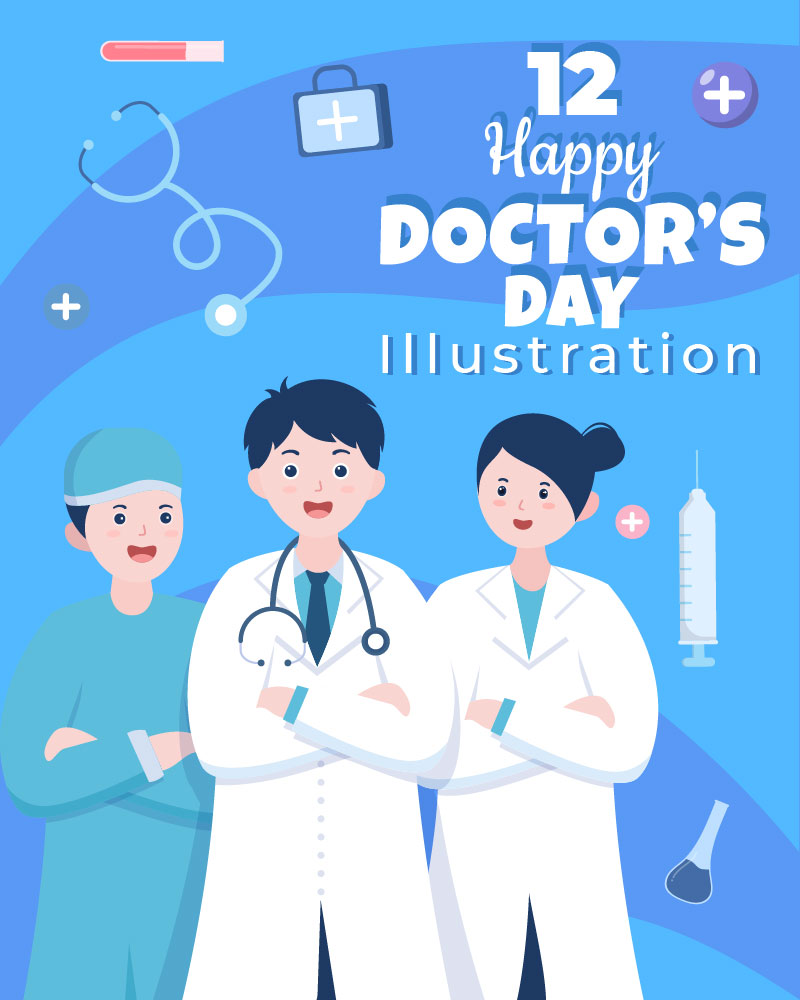 12 World Doctors Day Vector illustration