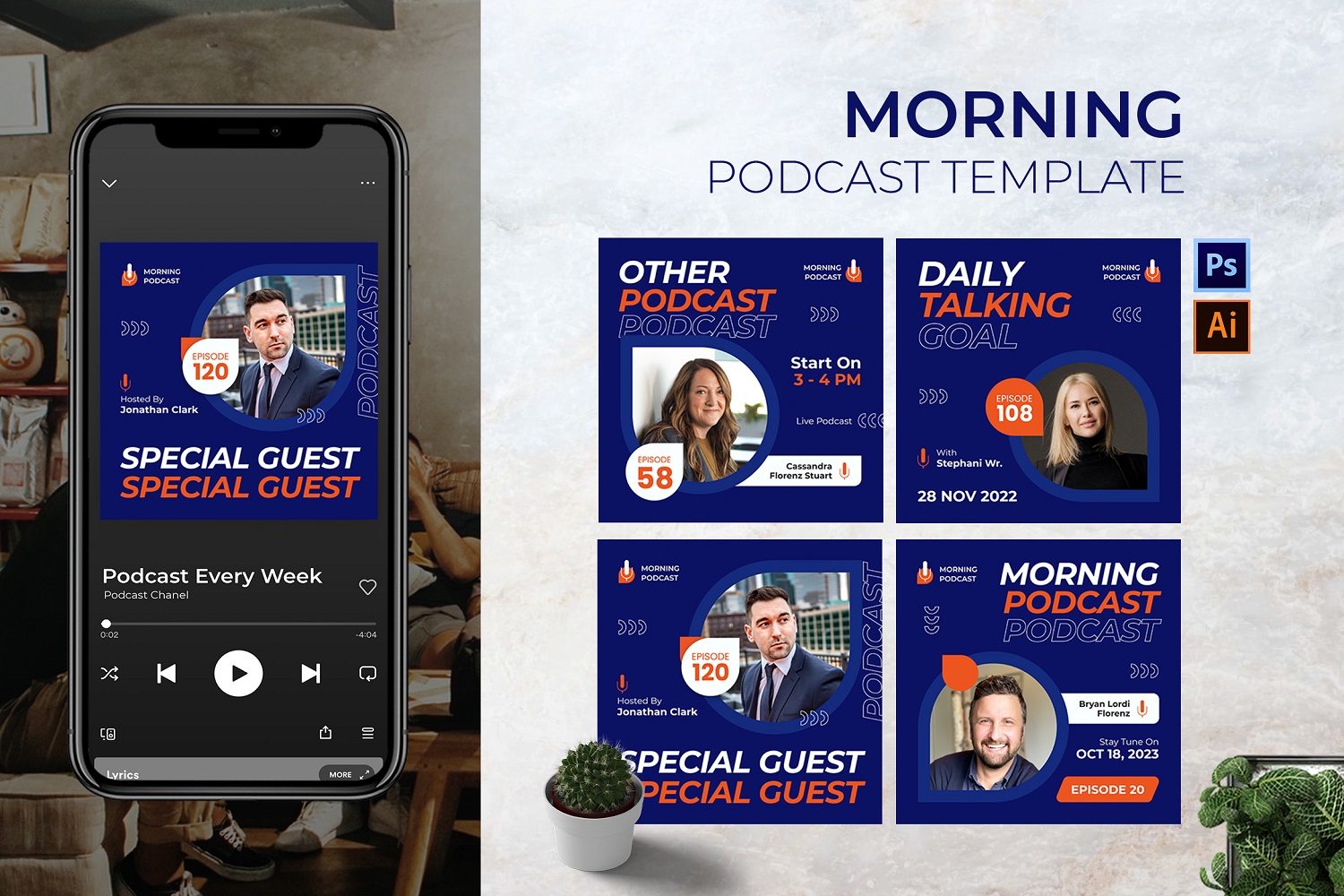 Morning Podcast Cover Template