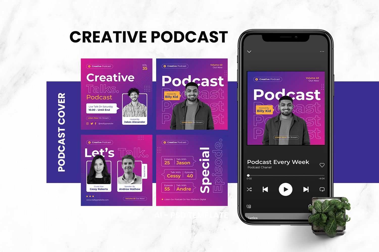 Creative Podcast Cover Template