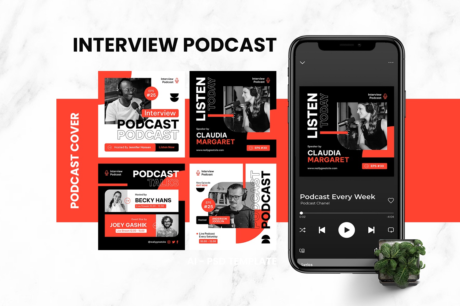 Interview Podcast Cover Template