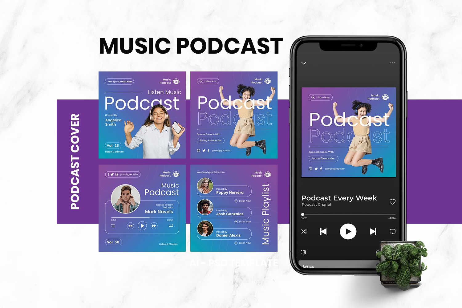 Music Podcast Cover Template