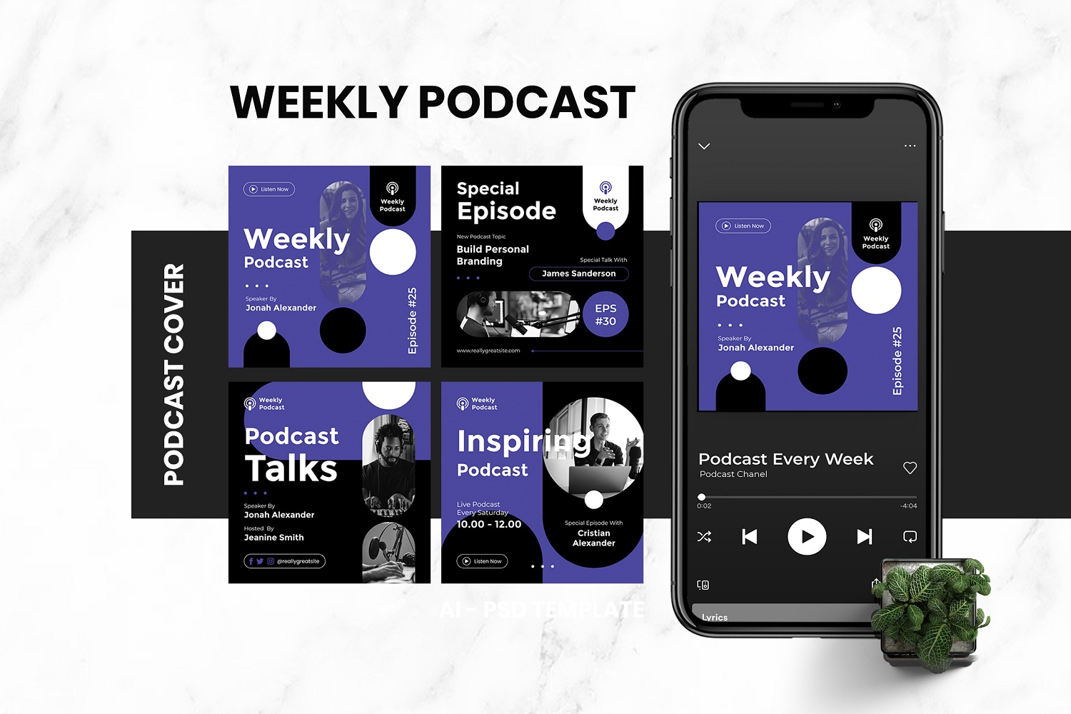 Weekly Podcast Cover Template