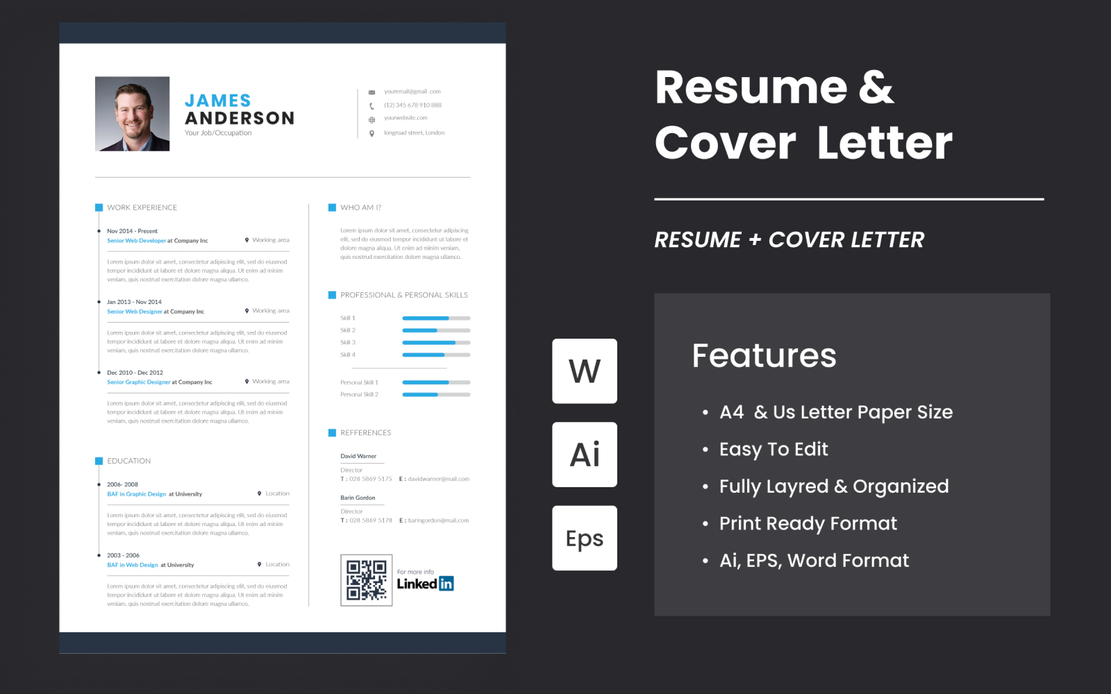 Minimal Resume And Cover Letter Template