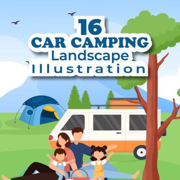 Vacation Camping Illustrations Templates 235137