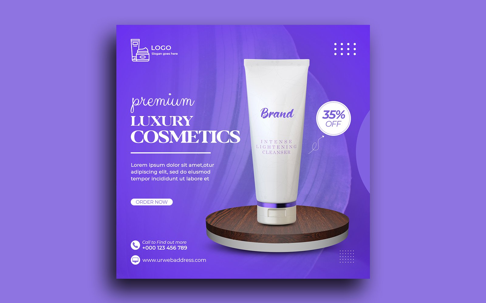 Cosmetics beauty products sale social media post instagram post  template
