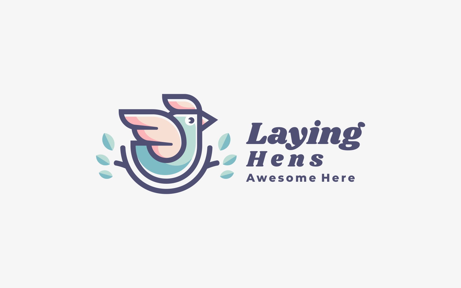 Laying Hens Simple Mascot Logo