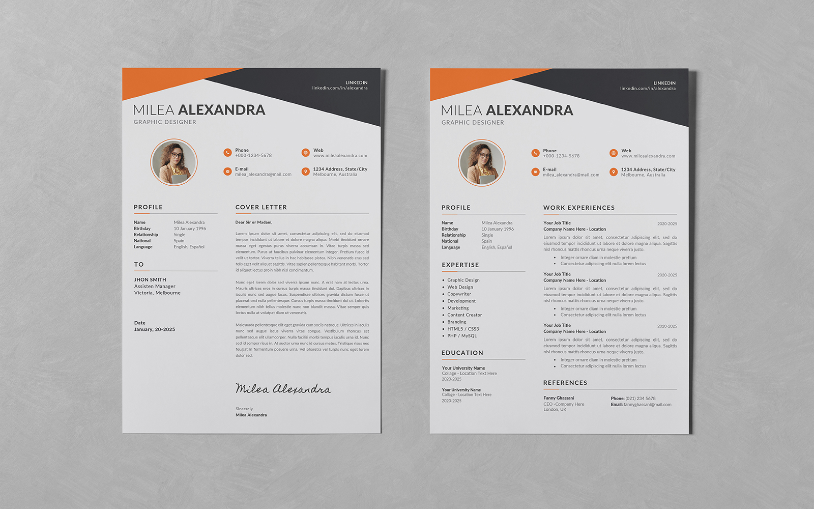 Clean Resume CV PSD Templates