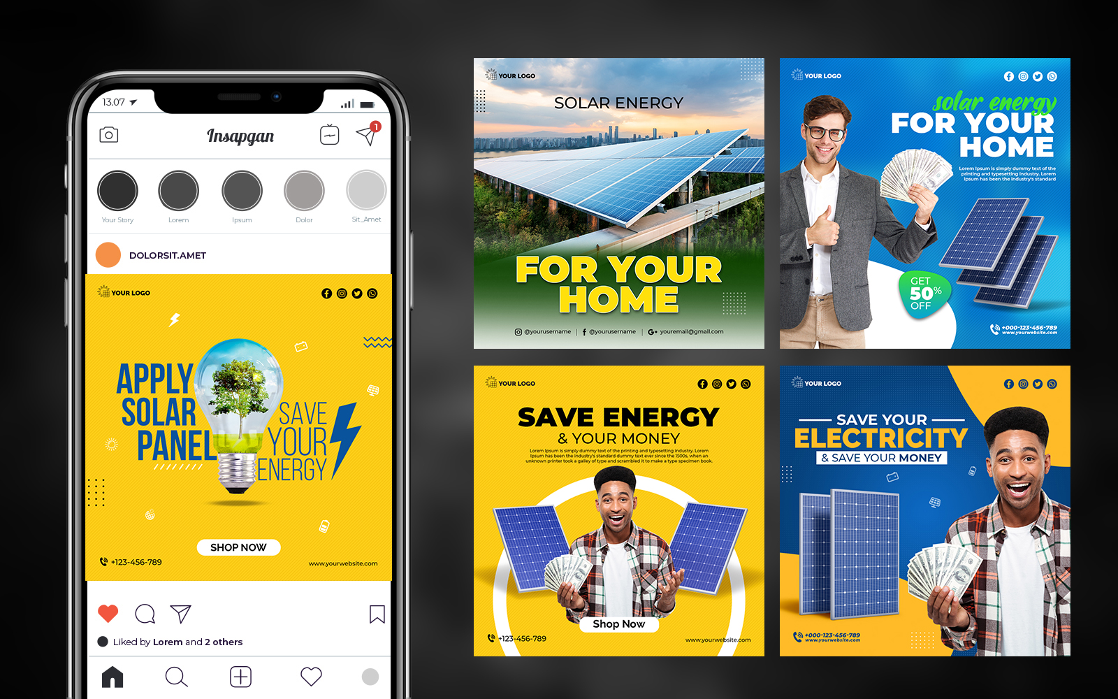 Solar Energy Social Media Templates