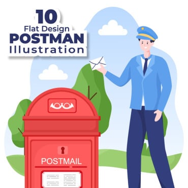 Postman Letter Illustrations Templates 235742