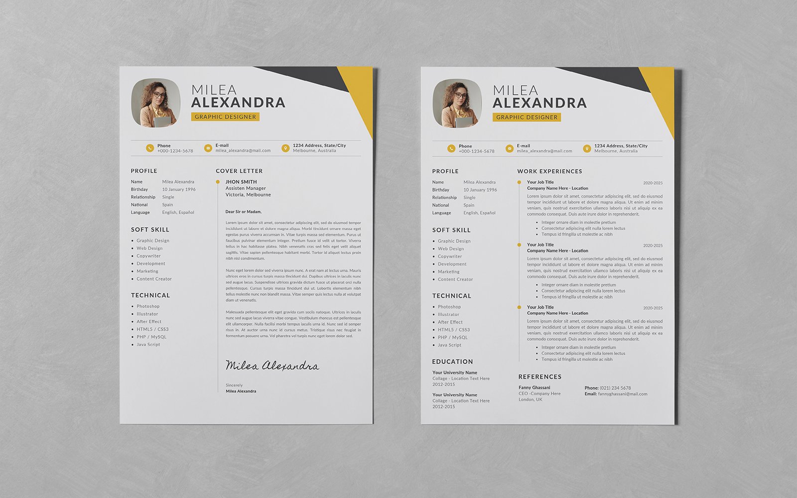 Clean Modern Resume CV Templates